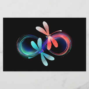 Prospectus 14 Cm X 21,6 Cm Infini avec des libellules lumineuses