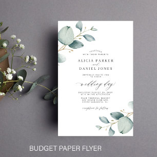 Prospectus 14 Cm X 21,6 Cm Invitation de mariage chic et végétale au eucalypt