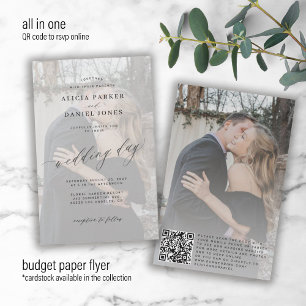 Prospectus 14 Cm X 21,6 Cm Invitation de mariage moderne avec superposition d