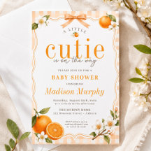 Invitation pour Baby Shower Little Cutie Orange BU