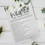 Prospectus 14 Cm X 21,6 Cm Ivory White Floral Jeu La Groom Dirait Flyer<br><div class="desc">Qu'est-ce que le jeu de douche nuptiale Groom Say. Aquarelle botanique,  Aquarelle blanche ivoire florale. Les articles correspondants pour compléter votre collection d'événements sont disponibles dans notre boutique Zazzle!</div>