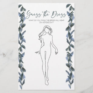 Prospectus 14 Cm X 21,6 Cm Jeu de Baby Shower : Carte de devinette de robe Ar