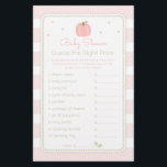 Prospectus 14 Cm X 21,6 Cm Jeu de baby shower Citrouille Rose Devine le Prix<br><div class="desc">Ce design présente une citrouille rose mignonne sur un fond de rayures et de petits points. La collection de produits coordonnés est disponible dans notre boutique, zazzle.com/doodlelulu*. Contactez-nous si vous avez besoin de ce design appliqué à un produit spécifique pour créer votre propre objet assorti unique ! Merci beaucoup d'avoir...</div>