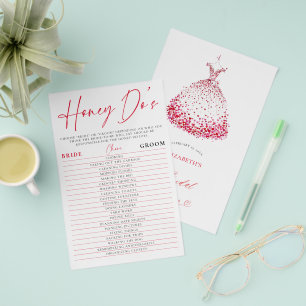 Prospectus 14 Cm X 21,6 Cm Jeu de Baby Shower de la Saint-Valentin Honey Do A