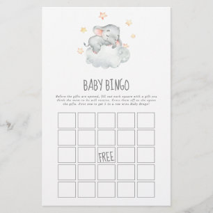 Prospectus 14 Cm X 21,6 Cm Jeu de bingo bébé fille éléphant endormi