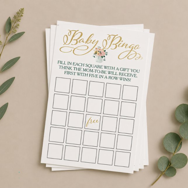 Prospectus 14 Cm X 21,6 Cm Jeu de bingo bébé Fleur sauvage (Wildflower Baby Shower Bingo)