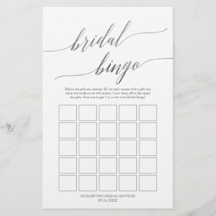 Prospectus 14 Cm X 21,6 Cm Jeu de bingo de mariage élégant avec calligraphie