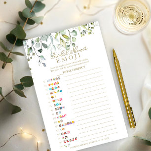 Prospectus 14 Cm X 21,6 Cm Jeu de Pictionary Emoji pour Baby Shower Eucalyptu