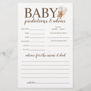 Prospectus 14 Cm X 21,6 Cm Jeu d'ours en peluche pour prédictions et conseils