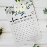 Prospectus 14 Cm X 21,6 Cm Jeu Floral Blanc D'Ivoire Où Étions-Nous<br><div class="desc">Où nous étions jeu de douche nuptiale. Aquarelle botanique,  ivoire blanc floral. Les articles correspondants pour compléter votre collection d'événements sont disponibles dans notre boutique Zazzle!</div>