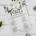 Prospectus 14 Cm X 21,6 Cm Jeu Floral Blanc D'Ivory Whats Dans Votre Porte<br><div class="desc">What's In Your Purse jeu de douche nuptiale. Aquarelle botanique,  ivoire blanc floral. Les articles correspondants pour compléter votre collection d'événements sont disponibles dans notre boutique Zazzle!</div>