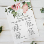 Prospectus 14 Cm X 21,6 Cm Jeu Floral Blush Eggshell Whats In Your Purse<br><div class="desc">What's In Your Purse jeu de douche nuptiale. Elégante aquarelle coquille et florale. Les articles correspondants pour compléter votre collection d'événements sont disponibles dans notre boutique Zazzle!</div>