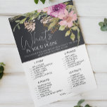 Prospectus 14 Cm X 21,6 Cm Jeu Floral Rose Dusty Qui Est Dans Votre Purse<br><div class="desc">What's In Your Purse jeu de douche nuptiale. Aquarelle rose roux et fleurs violettes sur un arrière - plan de charbon de bois. Les articles correspondants pour compléter votre collection d'événements sont disponibles dans notre boutique Zazzle!</div>