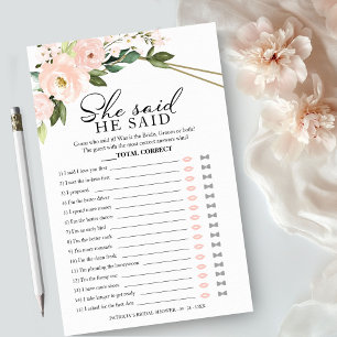 Prospectus 14 Cm X 21,6 Cm Jeu Il a dit qu'elle a dit Rose Mariage