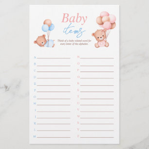Prospectus 14 Cm X 21,6 Cm Jeu pour bébé garçon fille jumeaux Baby Shower