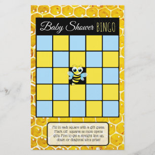Prospectus 14 Cm X 21,6 Cm Jeux de baby shower sur le thème de l'abeille bour