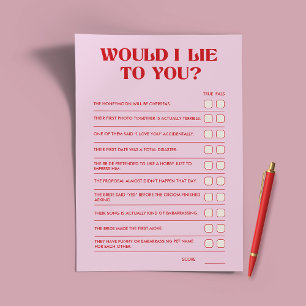 Prospectus 14 Cm X 21,6 Cm Jeux De Bachelorette Je Vous Mentionnerais