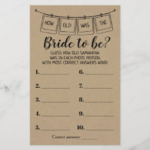 Prospectus 14 Cm X 21,6 Cm Jeux de Salle de Bain de Mariage: Quel âge avait l