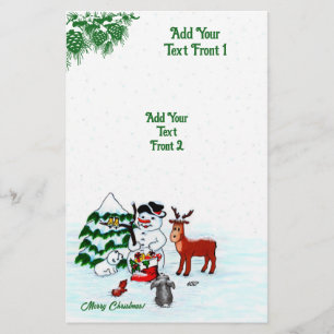 Prospectus 14 Cm X 21,6 Cm Joyeux Noël ! Snowman avec amis