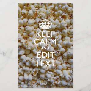 Prospectus 14 Cm X 21,6 Cm KEEP CALM personnalisé et votre texte sur Popcorn