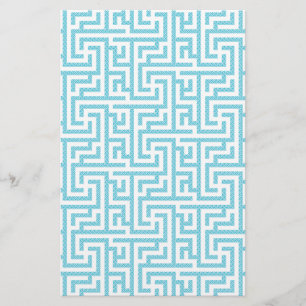 Prospectus 14 Cm X 21,6 Cm Labyrinthe Bleu Clair & Blanc