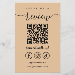 Prospectus 14 Cm X 21,6 Cm Laissons-Nous Un Avis Qr Code Social Media Logo Ru