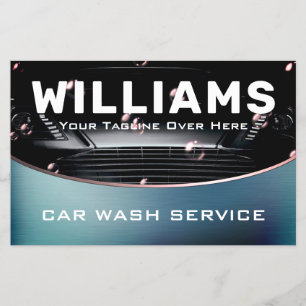 Prospectus 14 Cm X 21,6 Cm Lavage de voiture de style métallique moderne