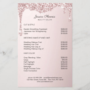 Prospectus 14 Cm X 21,6 Cm Le glamour moderne Rosa Glitzer baisse