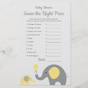 Prospectus 14 Cm X 21,6 Cm Le prix du Baby shower Eléphant Jaune est le bon j