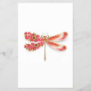 Prospectus 14 Cm X 21,6 Cm libellule de fleurs avec sakura de bijoux