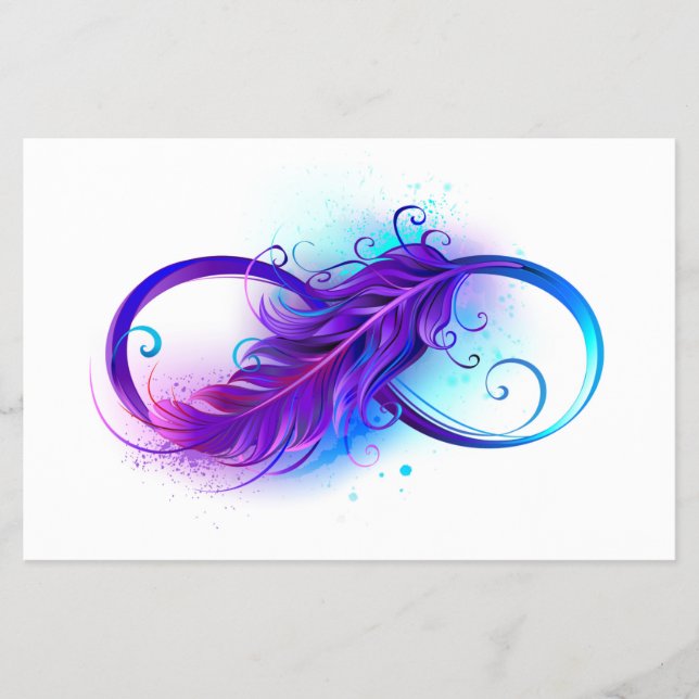 Prospectus 14 Cm X 21,6 Cm L'infini avec plume violette (Devant)