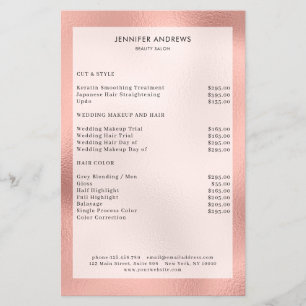 Prospectus 14 Cm X 21,6 Cm Liste de prix du salon Modern Peach Glow Flyer