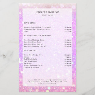 Prospectus 14 Cm X 21,6 Cm Liste de prix Flyer de salon moderne violet paille