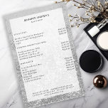 Prospectus 14 Cm X 21,6 Cm Liste des prix du salon de Parties scintillant d'a<br><div class="desc">Moderne,  argent,  parties scintillant,  salon,  liste de prix. Modifiez votre produit en quelques minutes en ajoutant vos données. Vous pouvez modifier la police/la couleur/la position par "personnalisation supplémentaire".</div>