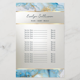 Prospectus 14 Cm X 21,6 Cm liste des prix en marbre bleu