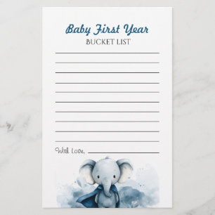 Prospectus 14 Cm X 21,6 Cm Liste des seaux de première année Blue Elephant Ba