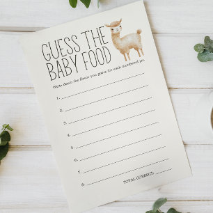 Prospectus 14 Cm X 21,6 Cm Little Animals Baby shower Guess Baby Food Game