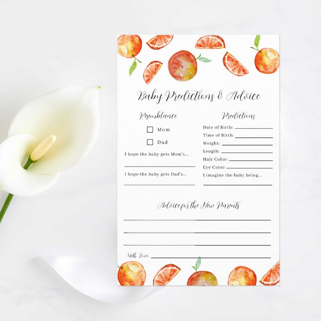 Prospectus 14 Cm X 21,6 Cm Little Cutie Baby shower Prédictions Conseil Jeu (Créateur téléchargé)