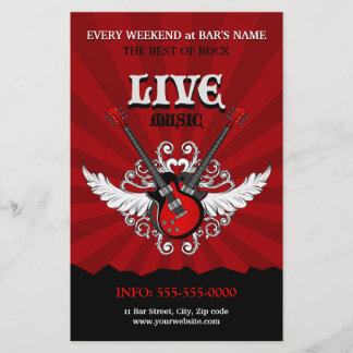 Prospectus 14 Cm X 21,6 Cm Live Rock Music Concert Party