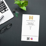 Prospectus 14 Cm X 21,6 Cm Logo de l'entreprise code qr instagram texte perso<br><div class="desc">Fond blanc. Personnalisez et ajoutez votre logo,  nom,  adresse,  votre texte,  votre propre code QR à votre compte instagram. Vous pouvez également ajouter du texte au verso.</div>