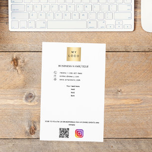 Prospectus 14 Cm X 21,6 Cm Logo de l'entreprise code qr instagram texte perso