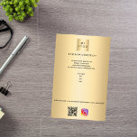 Prospectus 14 Cm X 21,6 Cm Logo d'entreprise or code qr instagram texte perso<br><div class="desc">Un arrière - plan à l'allure d'or. Personnalisez et ajoutez votre logo,  nom,  adresse,  votre texte,  votre propre code QR à votre compte instagram. Vous pouvez également ajouter du texte au verso.</div>