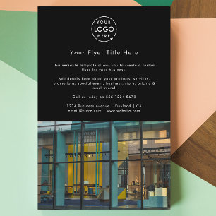 Prospectus 14 Cm X 21,6 Cm Logo d'entreprise   Photo moderne de style noir