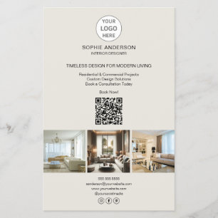 Prospectus 14 Cm X 21,6 Cm Logo moderne Photo QR Professionnel Business