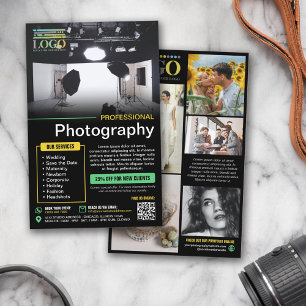 Prospectus 14 Cm X 21,6 Cm Logo photo professionnelle Black Yellow Mint