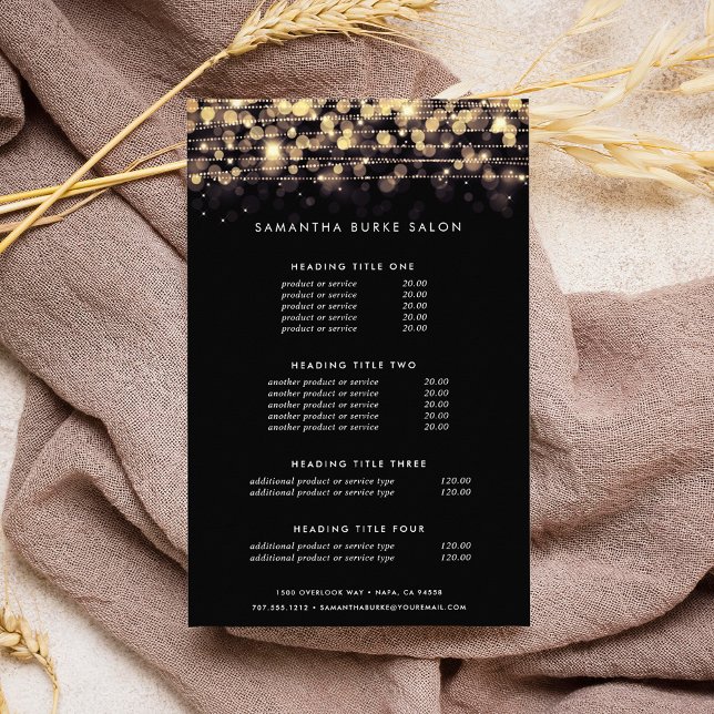 Prospectus 14 Cm X 21,6 Cm Lumières Dorées | Tarifs & Services (Créateur téléchargé)