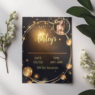 Prospectus 14 Cm X 21,6 Cm Luxueux Black and Gold Prom Send Off Flyer