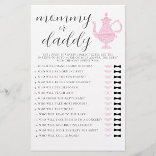 Prospectus 14 Cm X 21,6 Cm Maman ou papa Guess Tea Party Baby shower fille