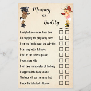 Prospectus 14 Cm X 21,6 Cm Maman ou Papa Petit Recrue Carte de jeu de Baby Sh