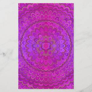 Prospectus 14 Cm X 21,6 Cm Mandala aux fleurs de violet